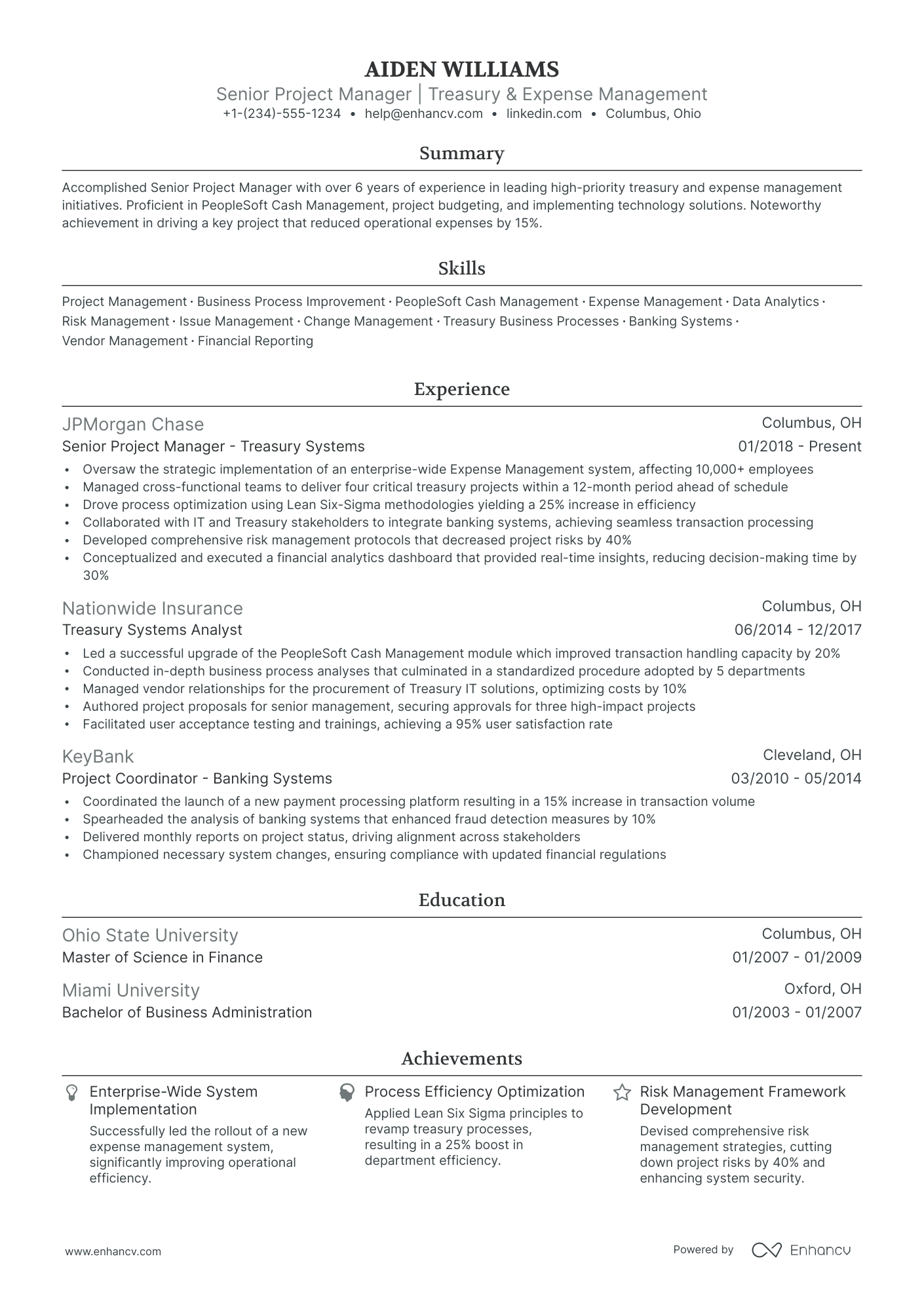 5 Business Project Manager Resume Examples & Guide for 2024