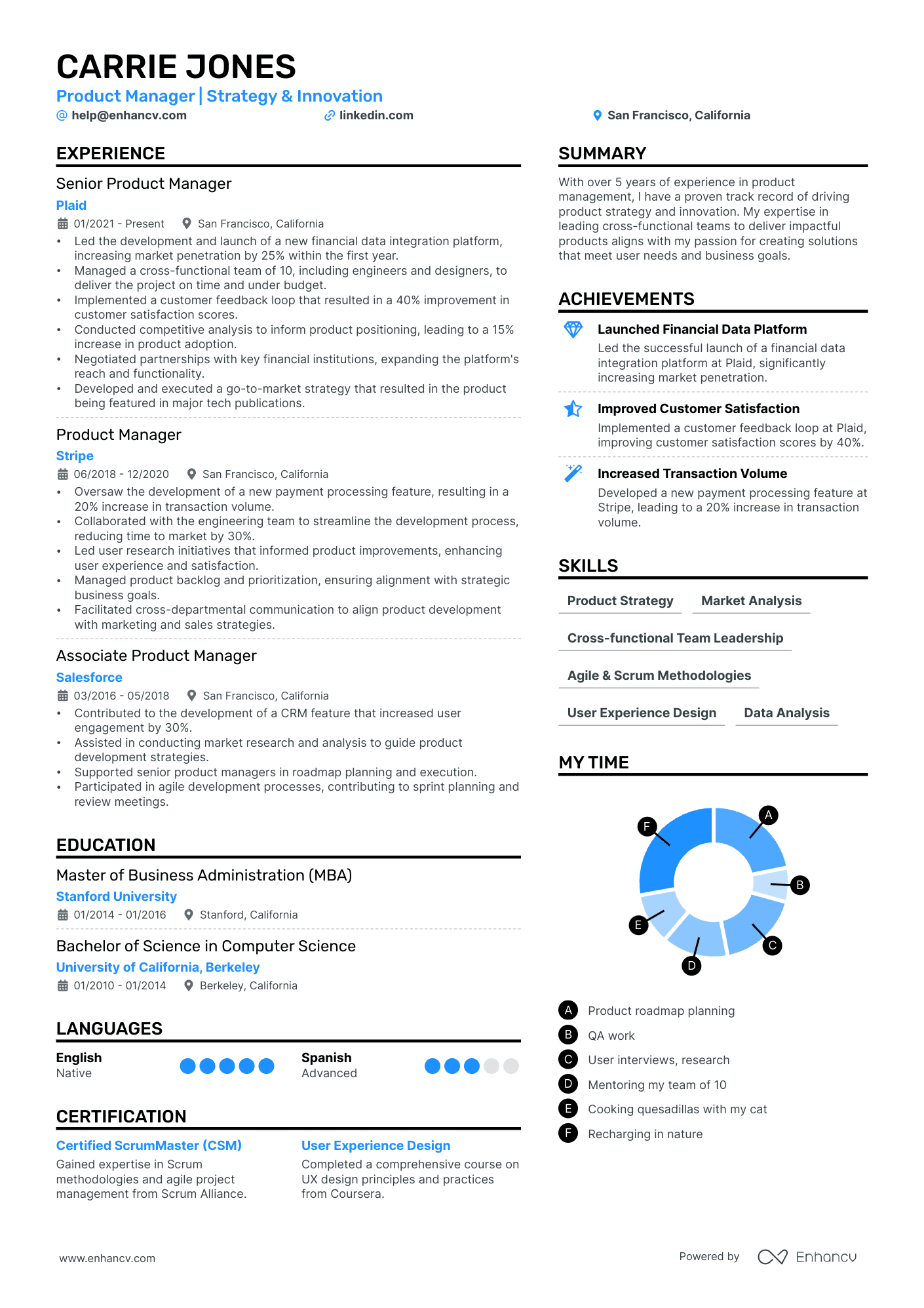 Double Column Resume Template