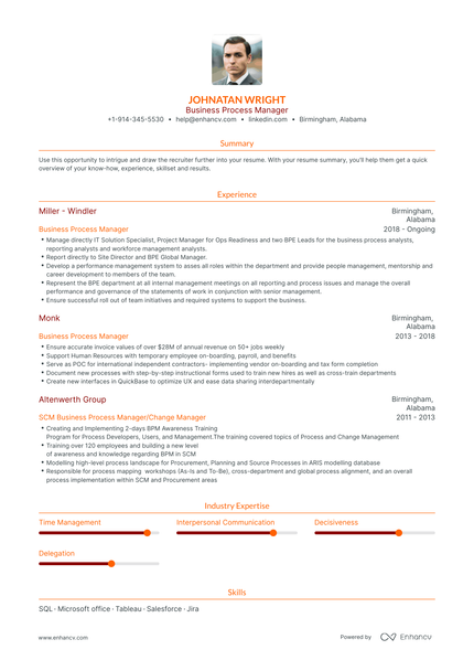 Business Process Manager Resume Examples & Guide for 2023 (Layout ...