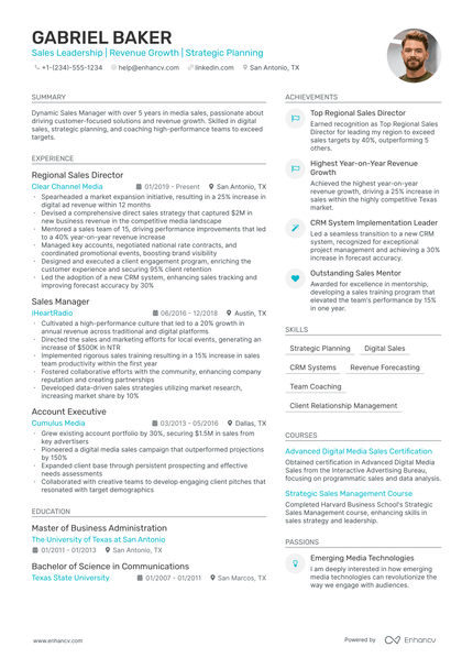 5 General Sales Manager Resume Examples & Guide for 2024