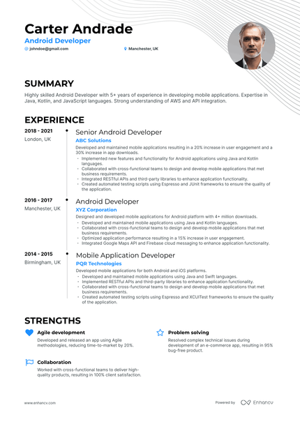 5 Android Developer Resume Examples & Guide for 2023