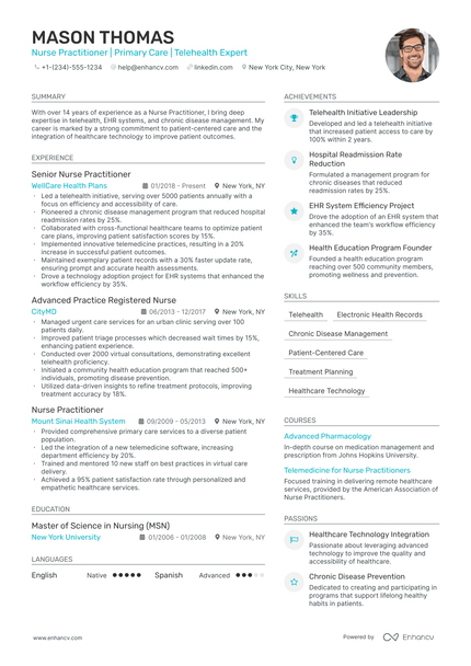 5 Nurse Practitioner Resume Examples & Guide for 2025