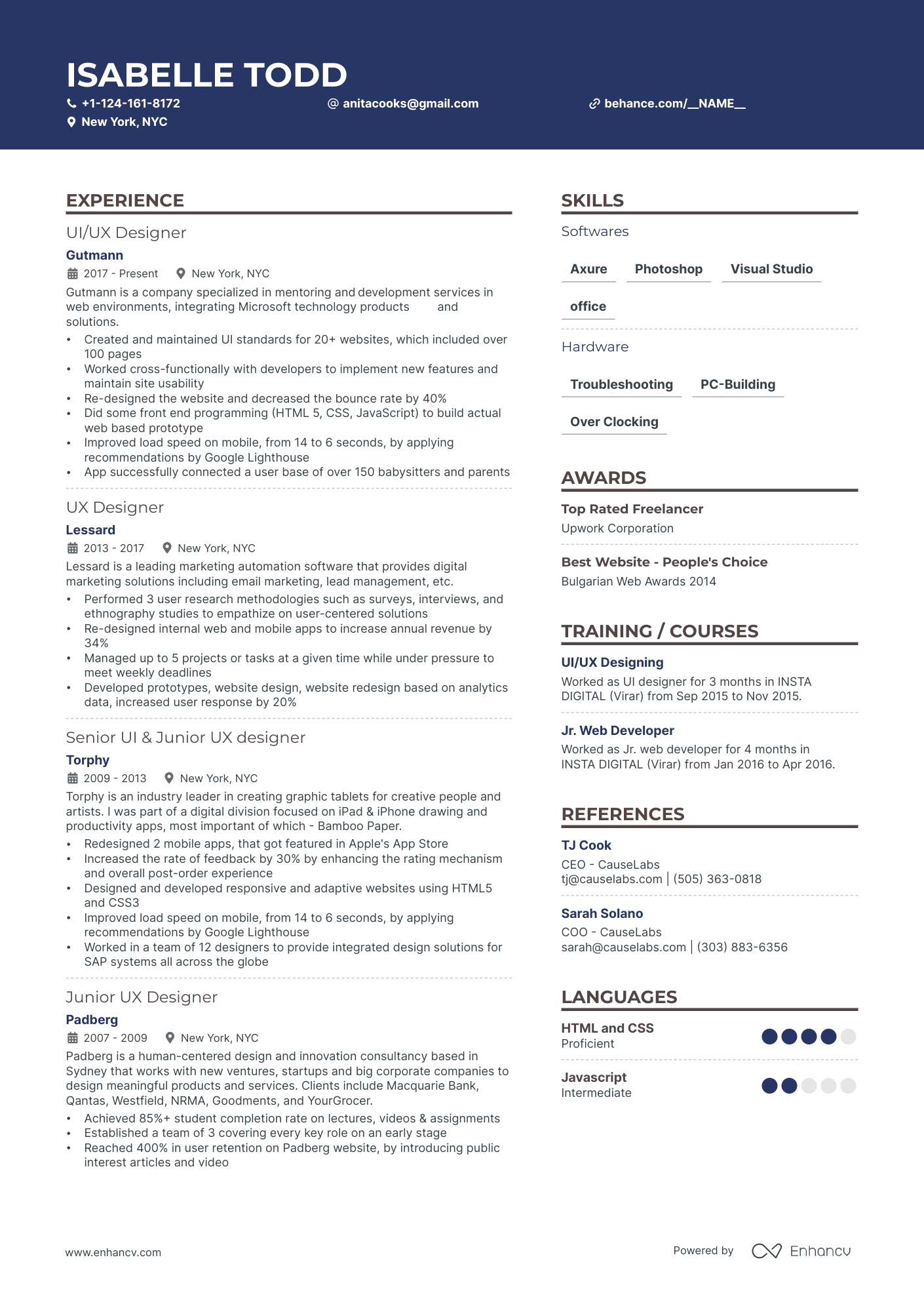 5 UX UI Designer Resume Examples & Guide for 2025