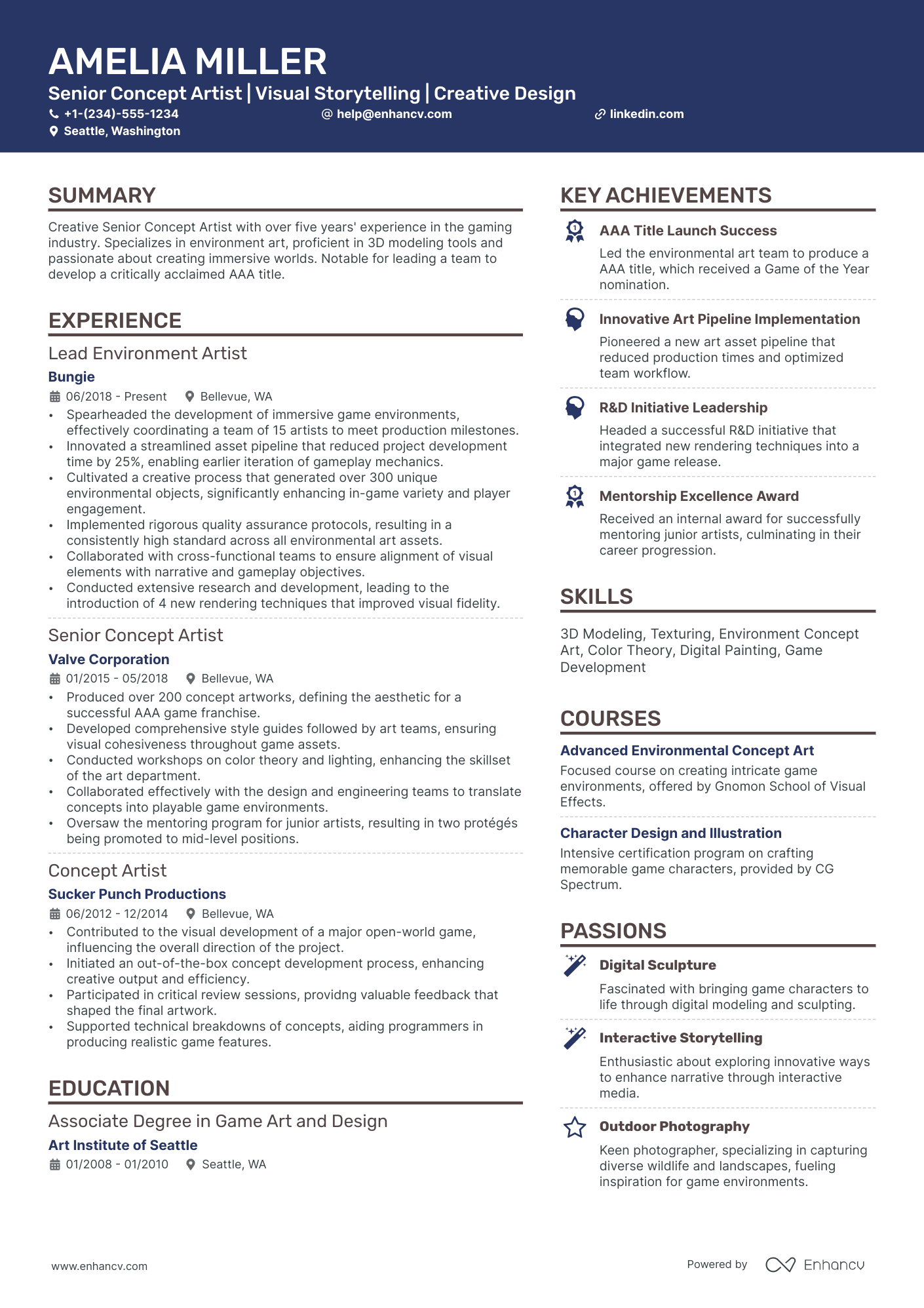 10 Concept Art Resume Examples & Guide For 2025