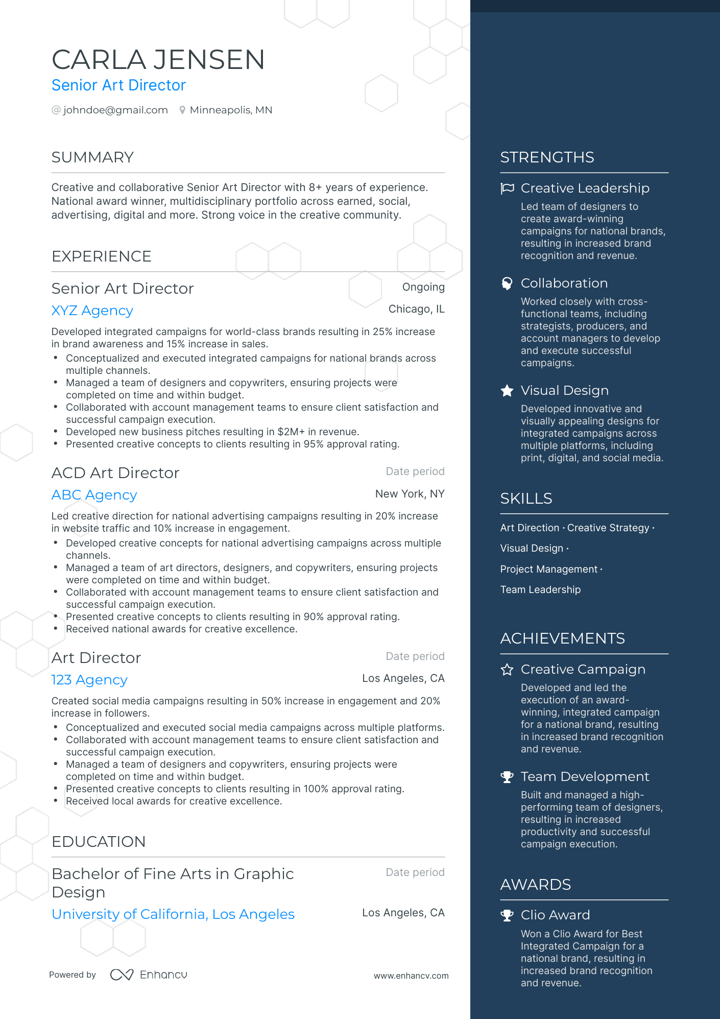 5 Senior Art Director Resume Examples & Guide for 2024