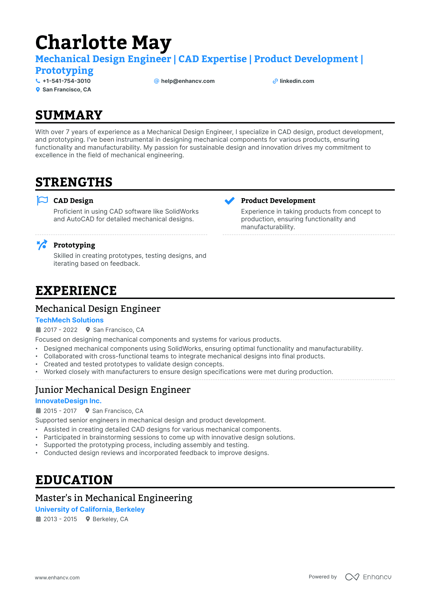 5 Mechanical Design Engineer Resume Examples & Guide for 2024