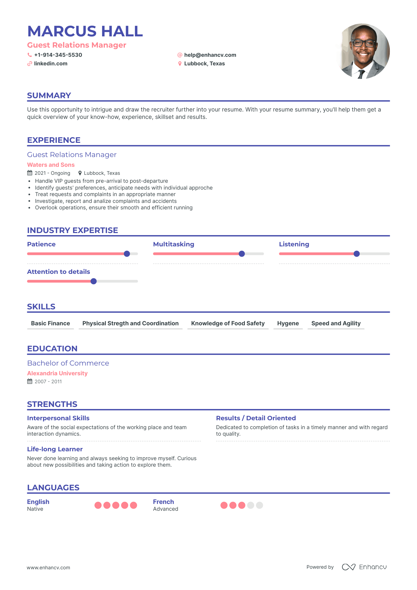 Guest Relations Manager Resume Examples & Guide for 2023 (Layout ...