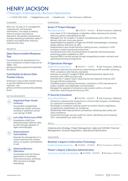 10 Technology Manager Resume Examples & Guide for 2026