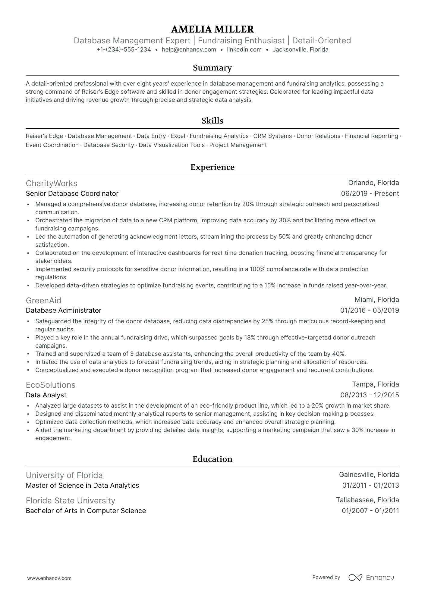 5 Database Assistant Resume Examples & Guide for 2024