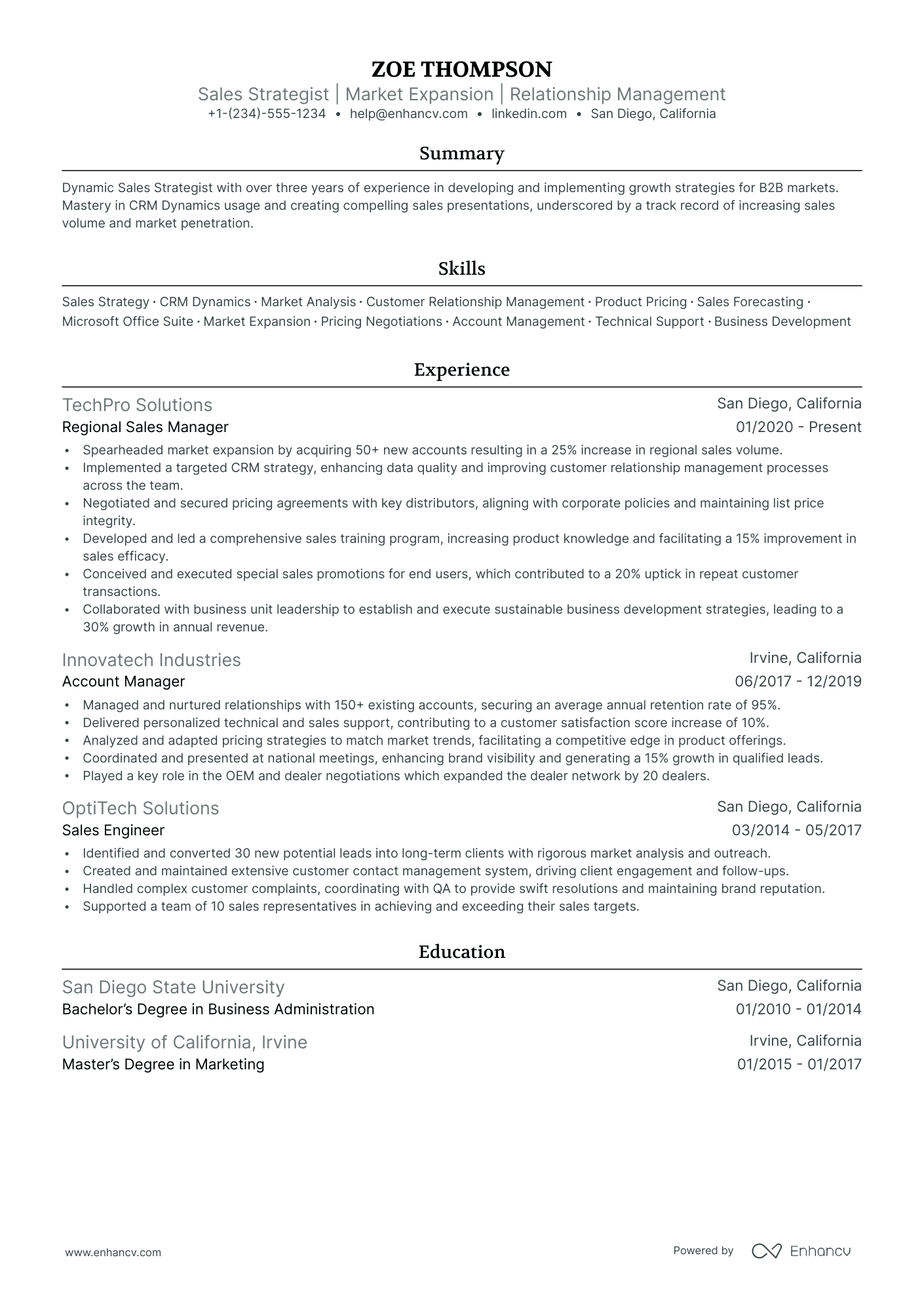 5 Area Sales Manager Resume Examples & Guide for 2024