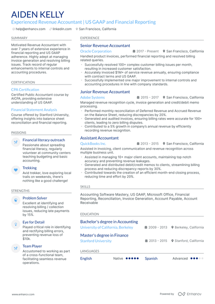 10 Revenue Accountant Resume Examples & Guide for 2026