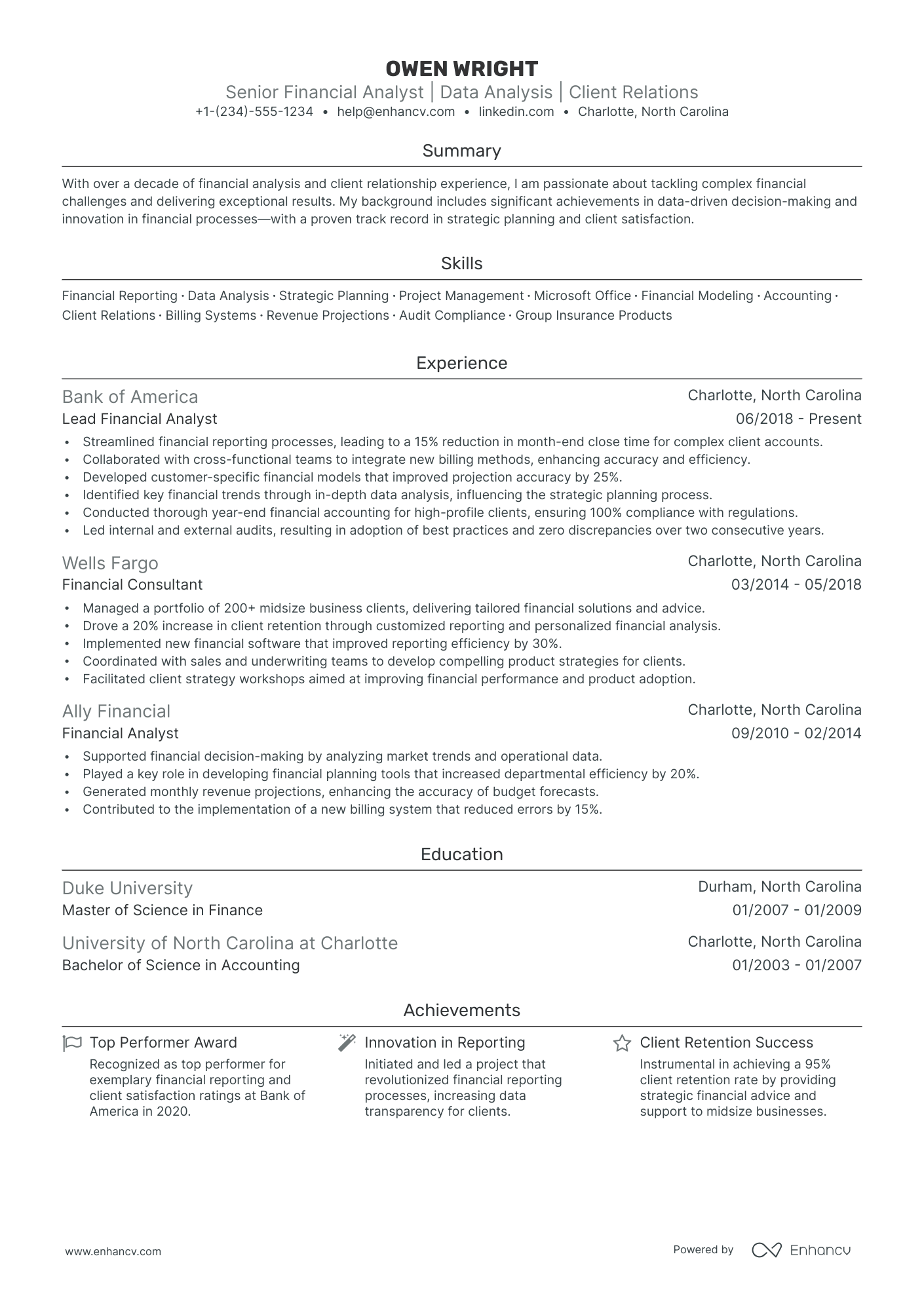 5 Financial Consultant Resume Examples & Guide for 2024