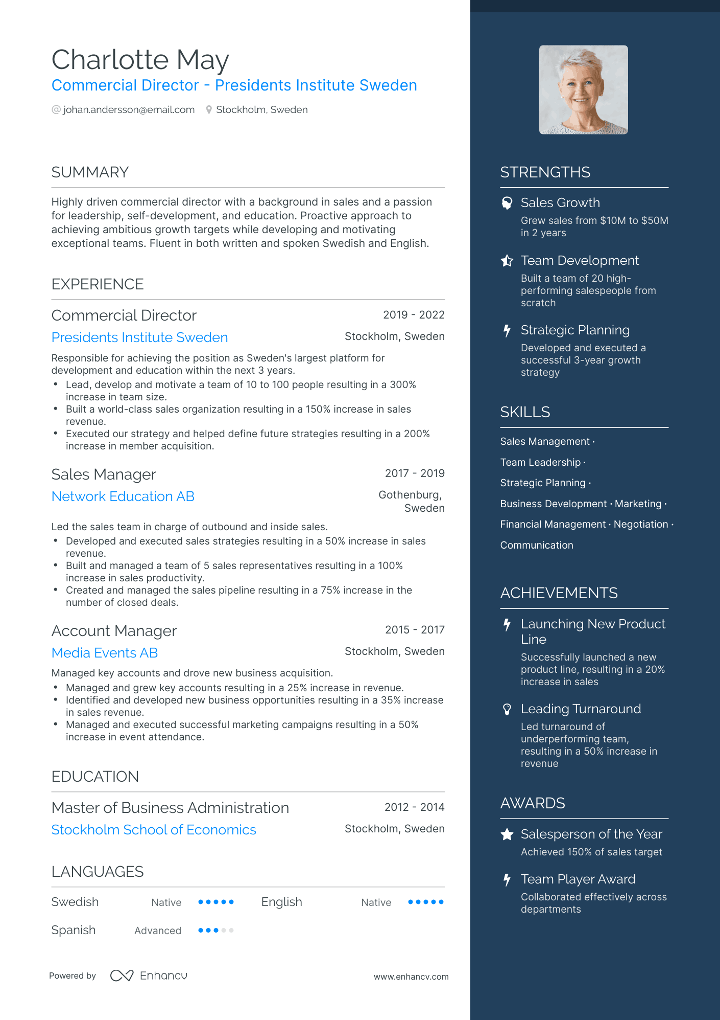 5 Commercial Director Resume Examples & Guide for 2024