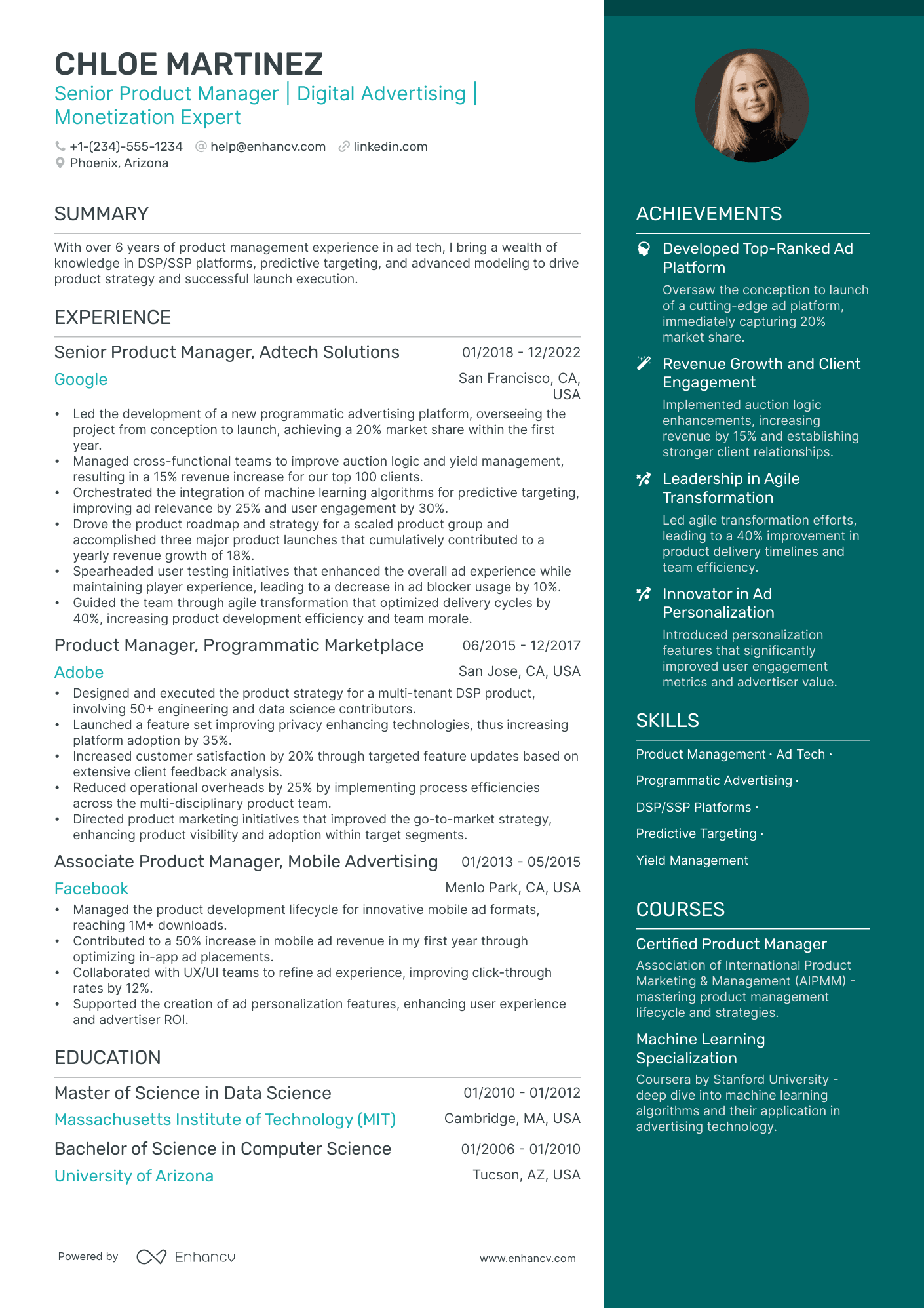 5 Principal Product Manager Resume Examples & Guide for 2024