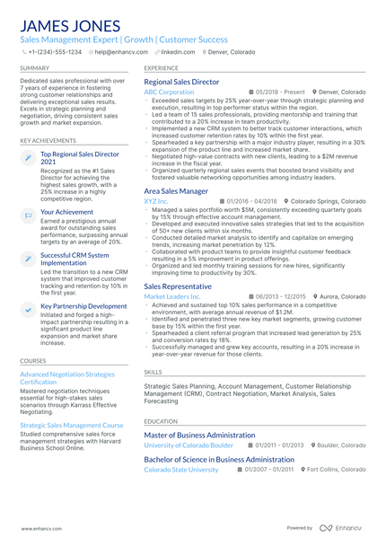 10 Territory Sales Manager Resume Examples & Guide for 2026