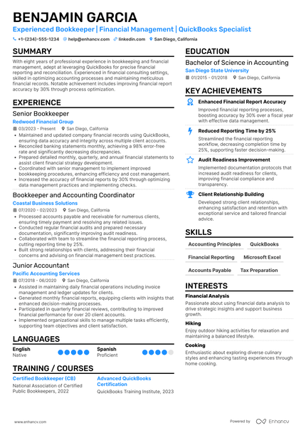 26 Bookkeeper Resume Examples & Guide for 2026