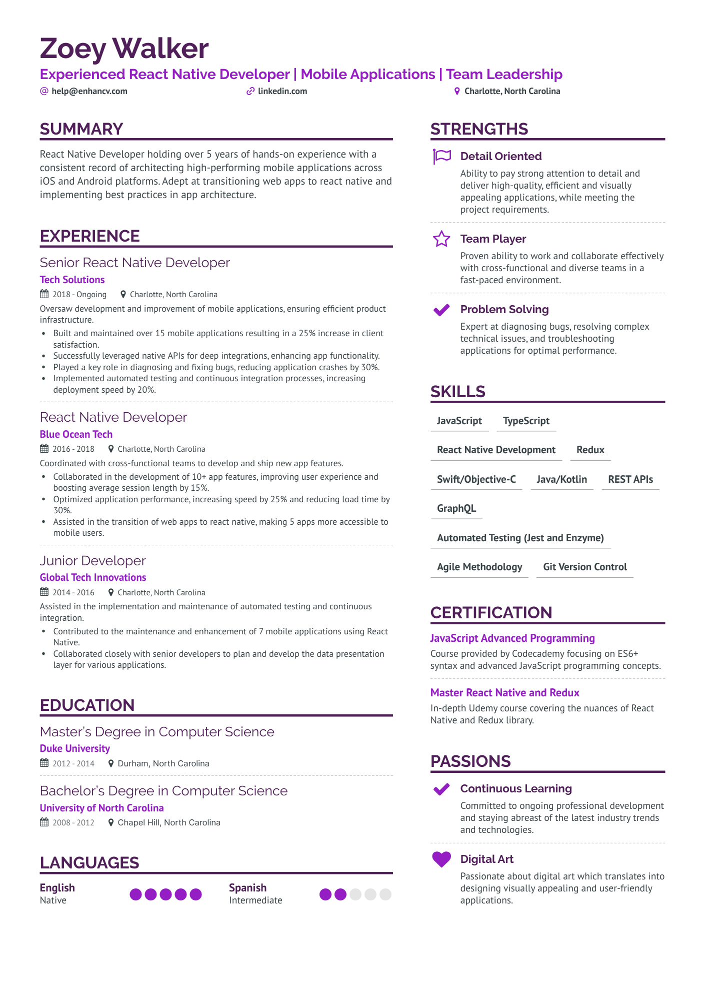 8 React Developer Resume Examples & Guide For 2024