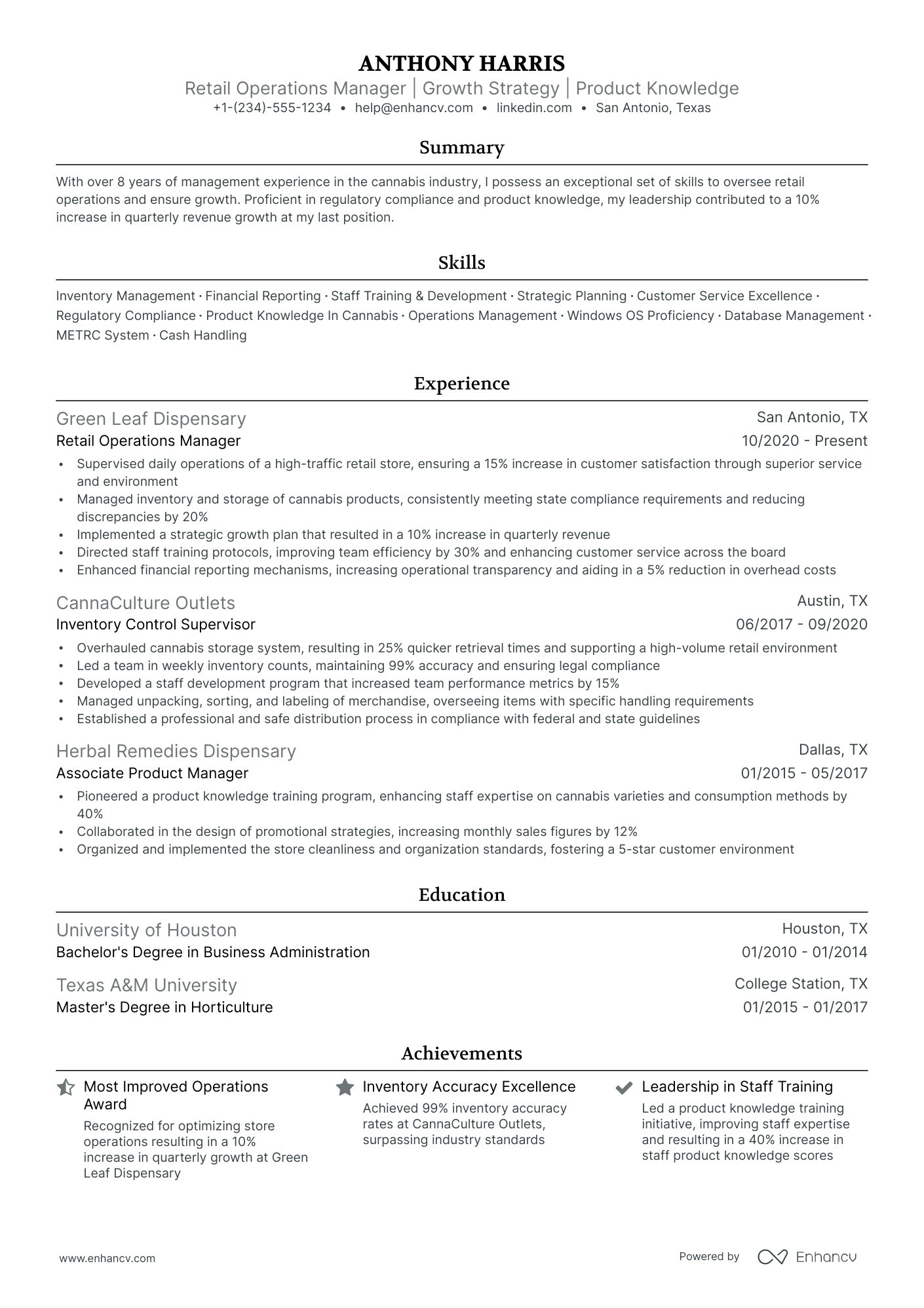 5 Retail General Manager Resume Examples & Guide for 2024