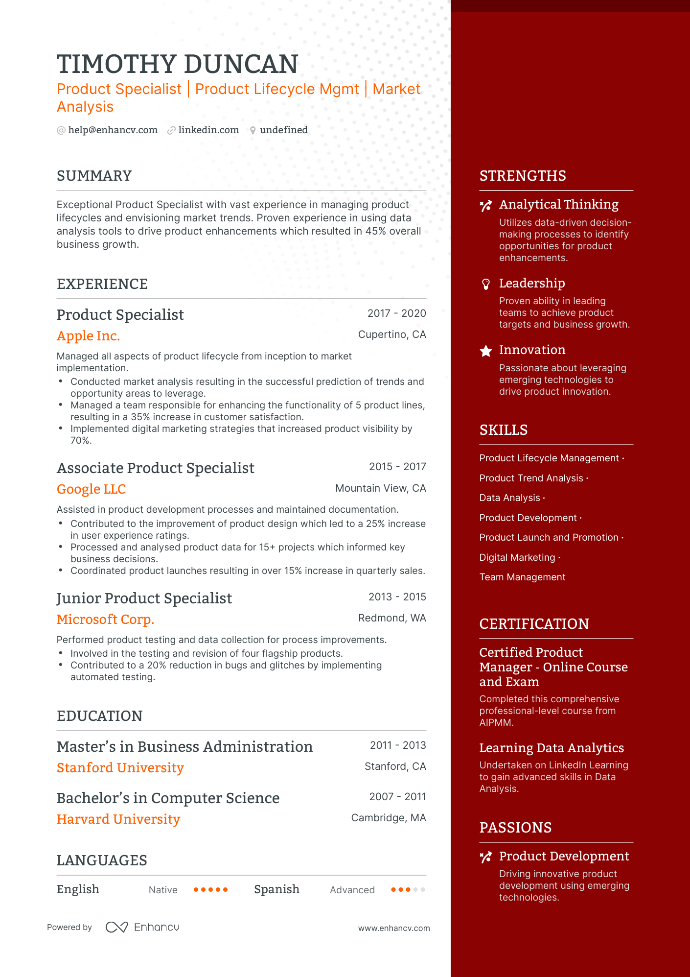 5 Product Specialist Resume Examples & Guide for 2024