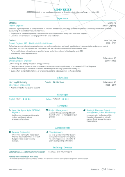 5 Project Engineer Resume Examples & Guide for 2024