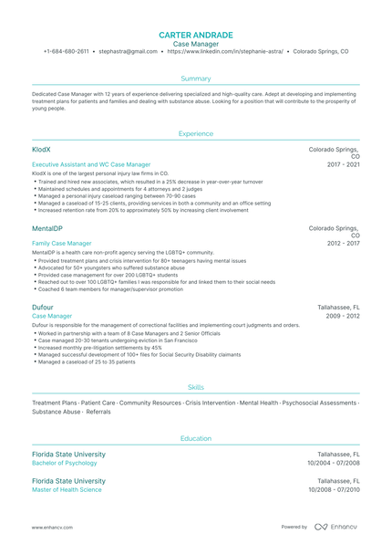 5 Case Manager Resume Examples & Guide for 2024