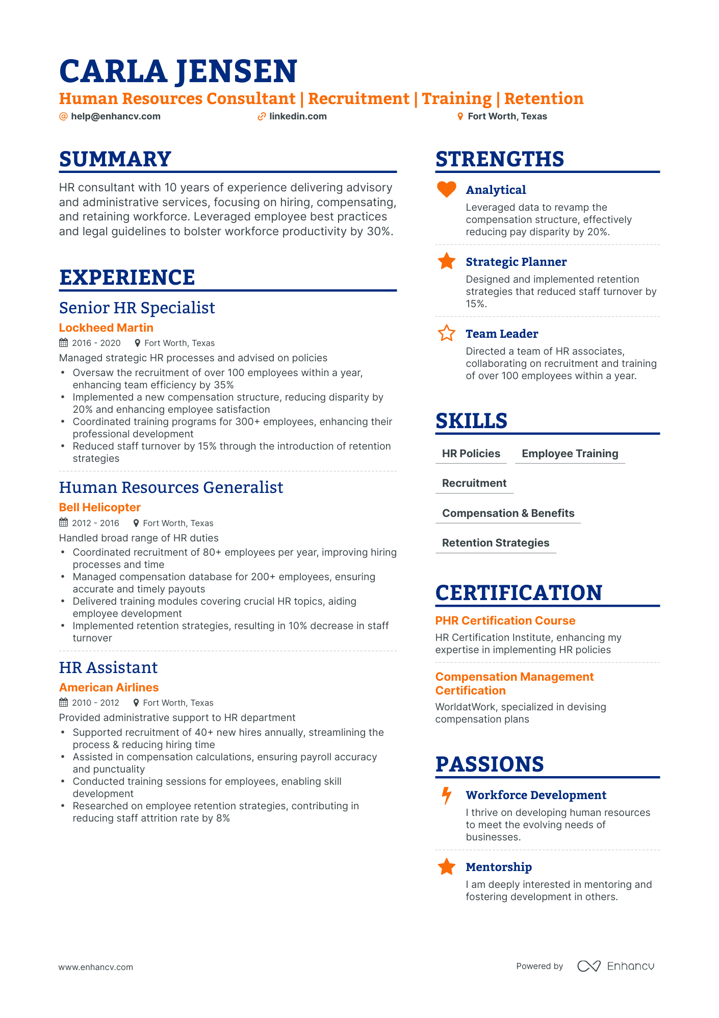 5 Human Resources Consultant Resume Examples & Guide For 2024