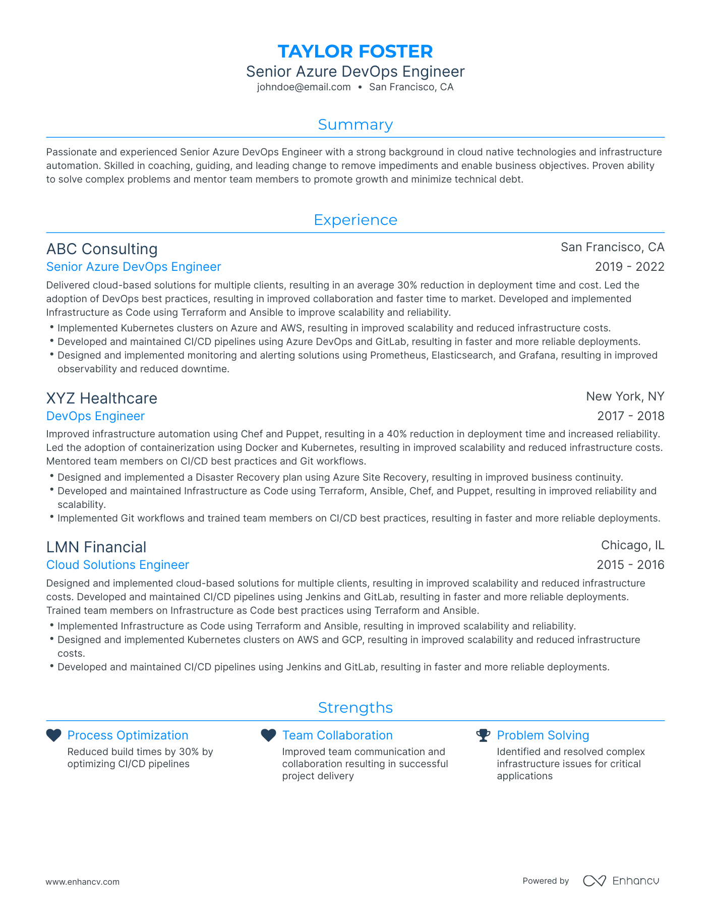 5 Azure Devops Engineer Resume Examples & Guide for 2023