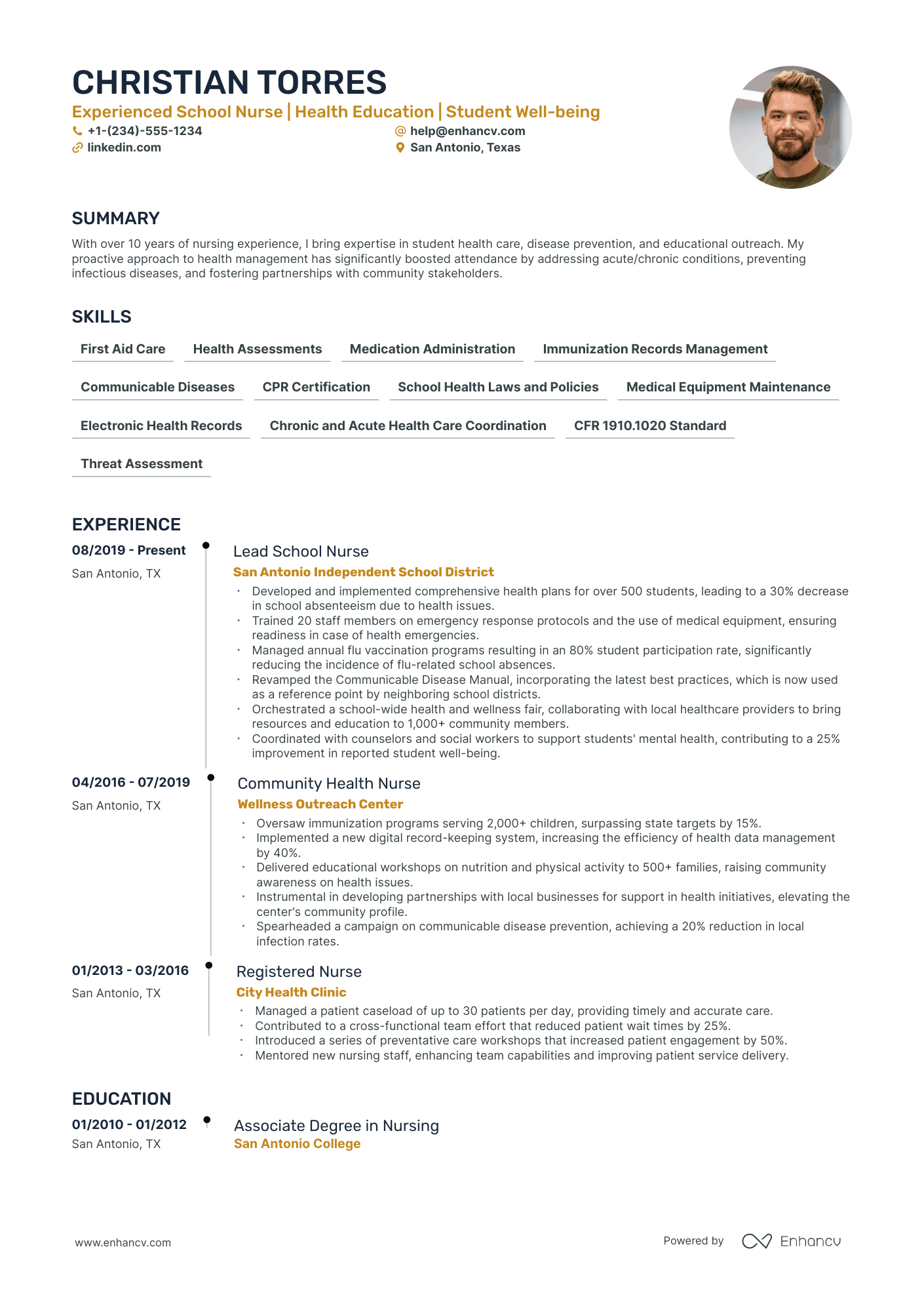 5 School Nurse Resume Examples & Guide for 2024