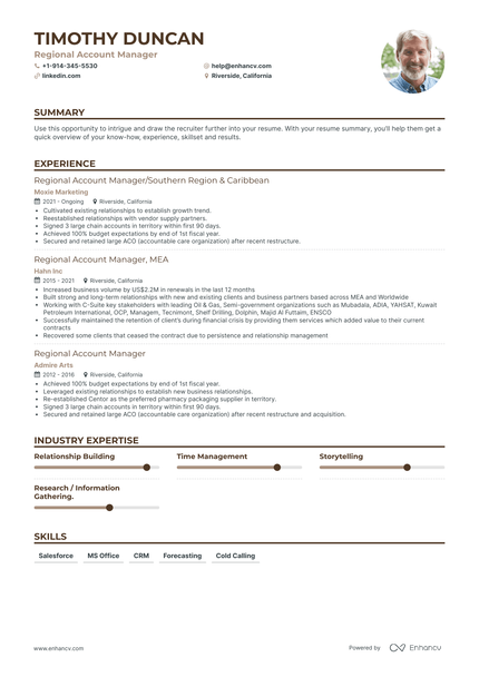 Regional Account Manager Resume Examples & Guide for 2023 (Layout ...