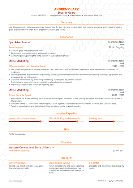 5 Security Guard Resume Examples & Guide for 2023