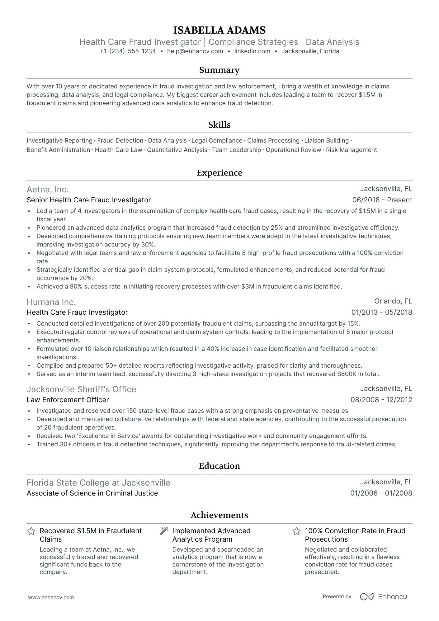 5 Fraud Investigator Resume Examples & Guide for 2024