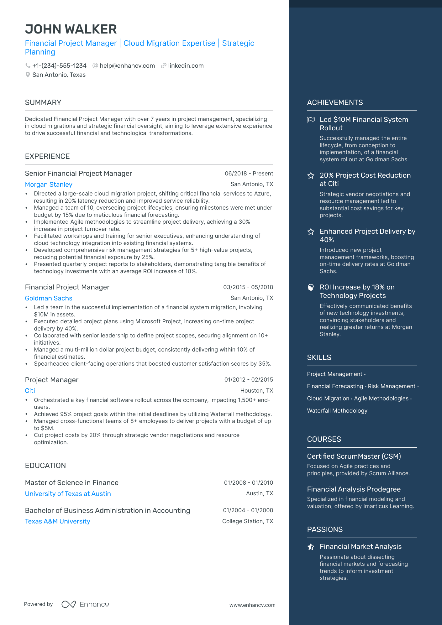 5 Financial Project Manager Resume Examples & Guide for 2024