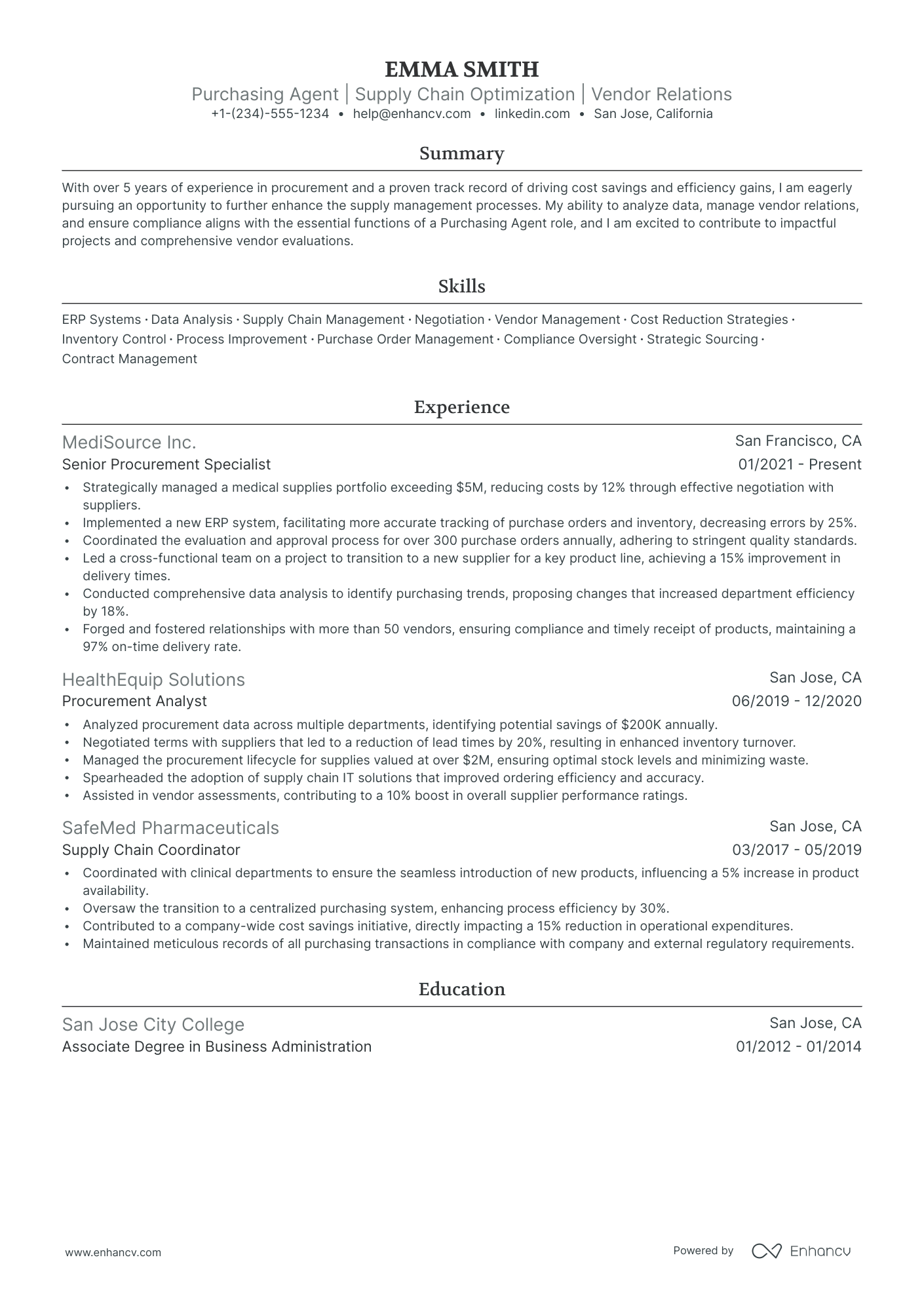 5 Purchasing Agent Resume Examples & Guide for 2024