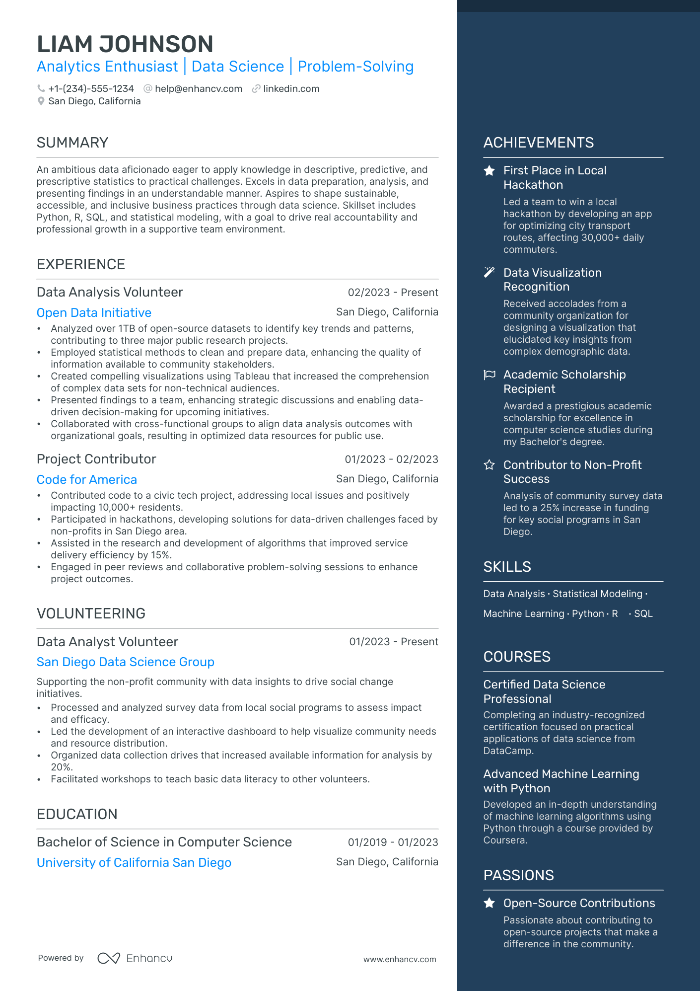 5 Data Science Intern Resume Examples & Guide for 2024