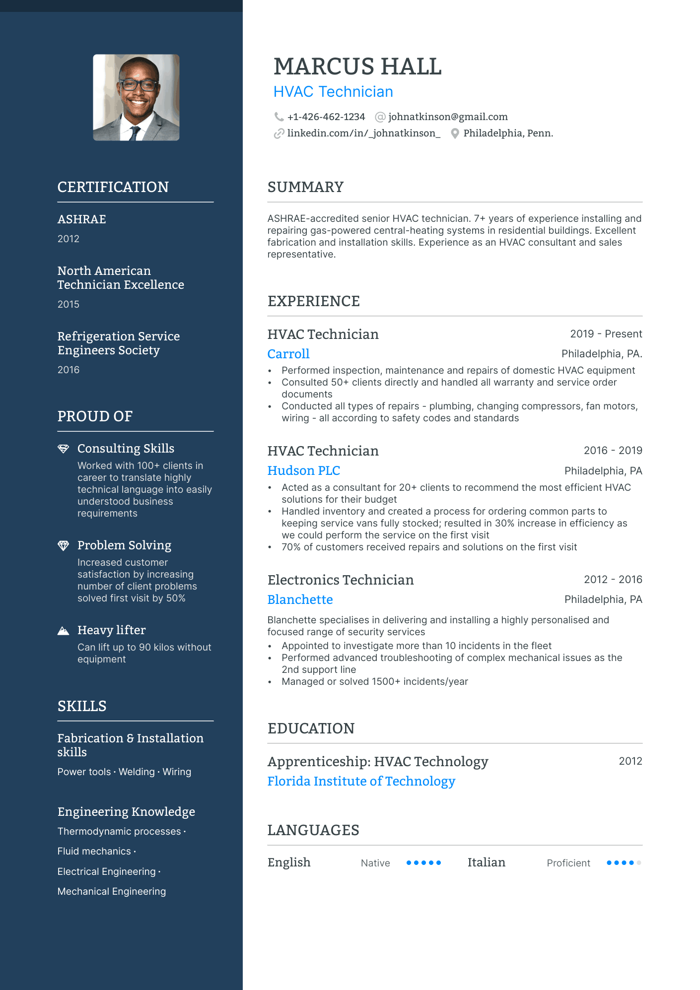 5 HVAC Resume Examples & Guide for 2024