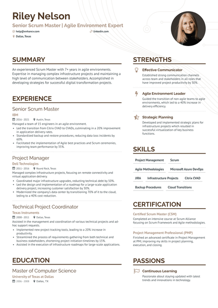 9 Scrum Master Resume Examples & Guide for 2024