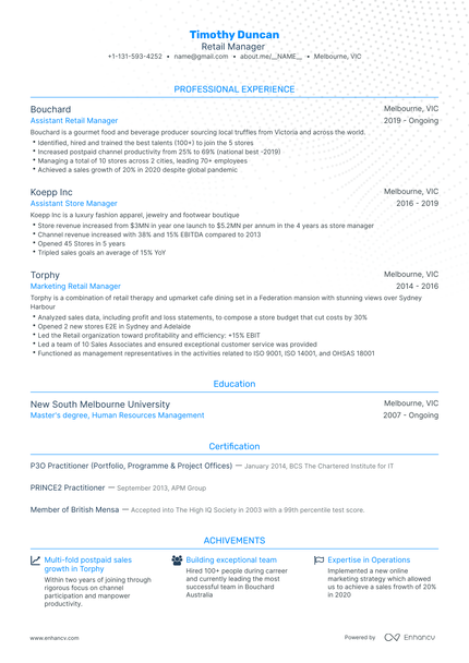 10+ Assistant Manager Resume Samples and Tips (Layout, Skills, Keywords ...