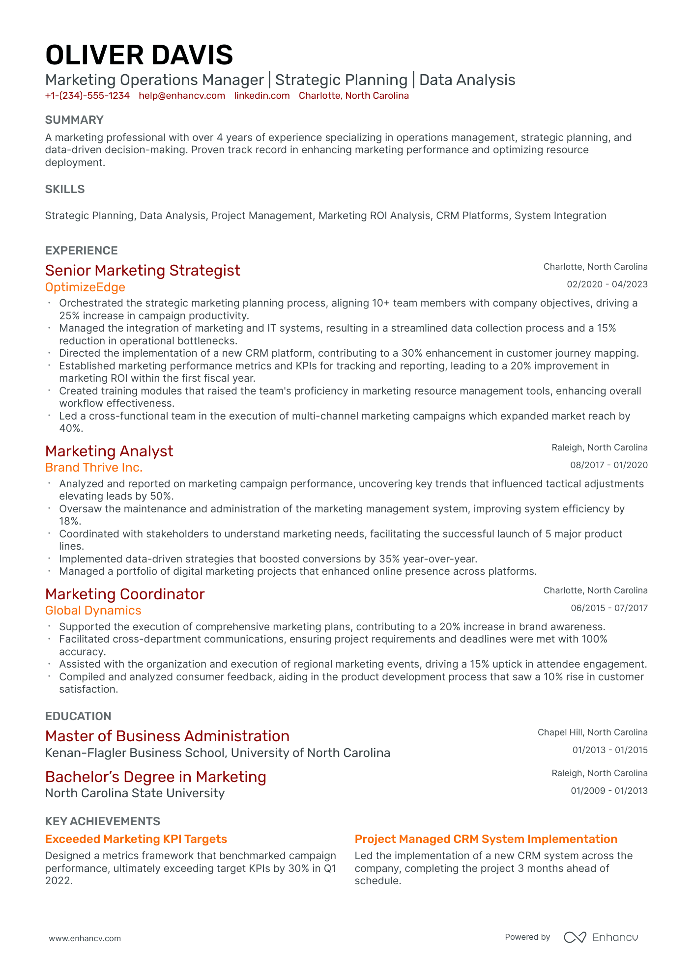 10 Marketing Operations Manager Resume Examples & Guide for 2026