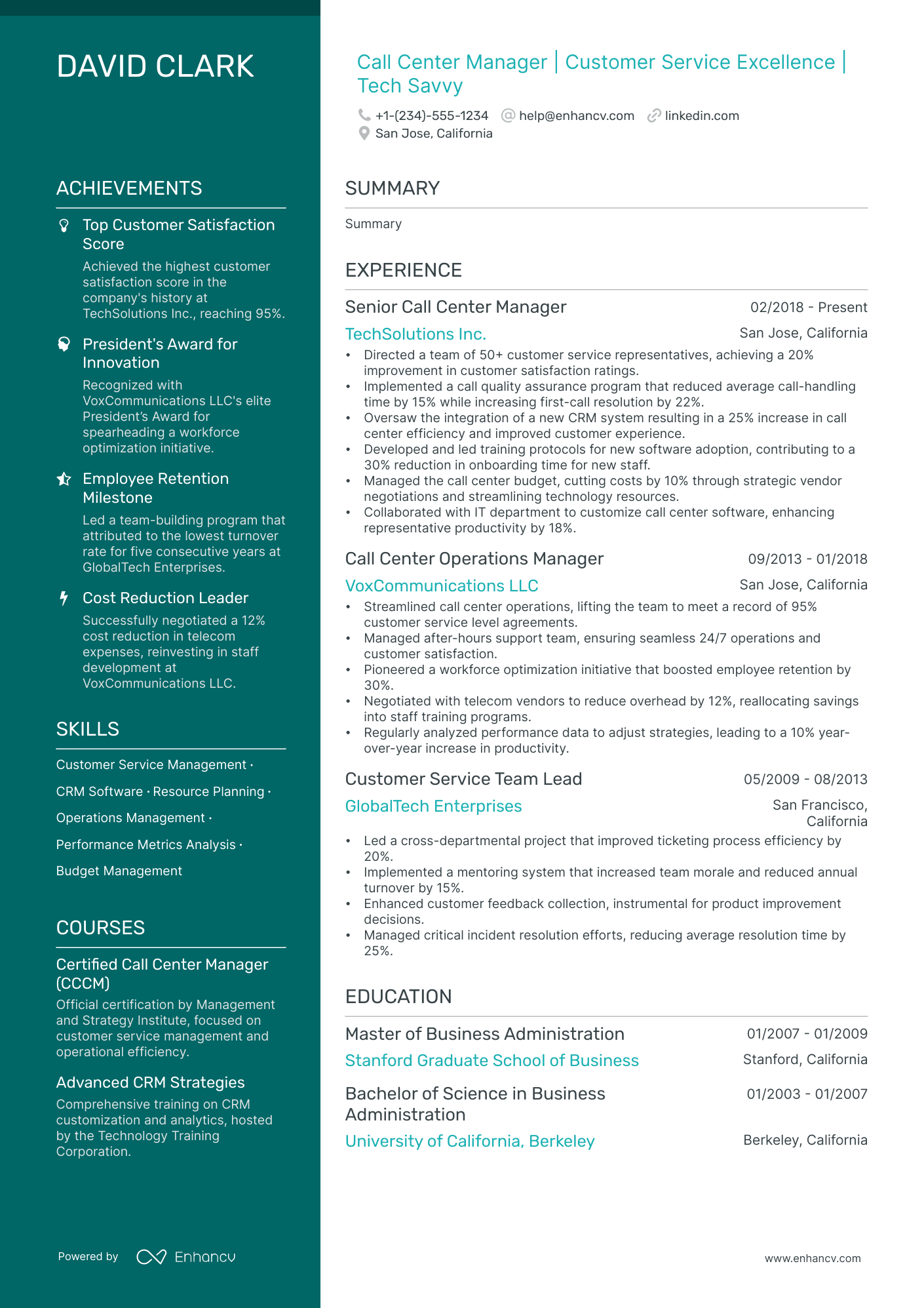 5 Call Center Manager Resume Examples & Guide for 2024