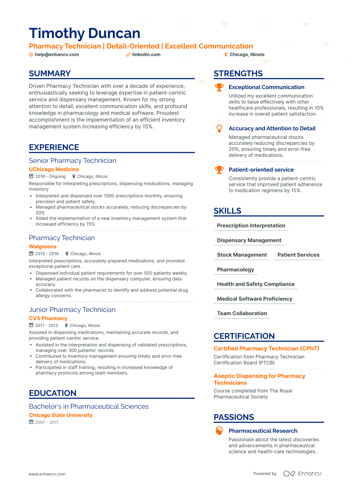 9 Pharmacy Technician Resume Examples & Guide for 2024