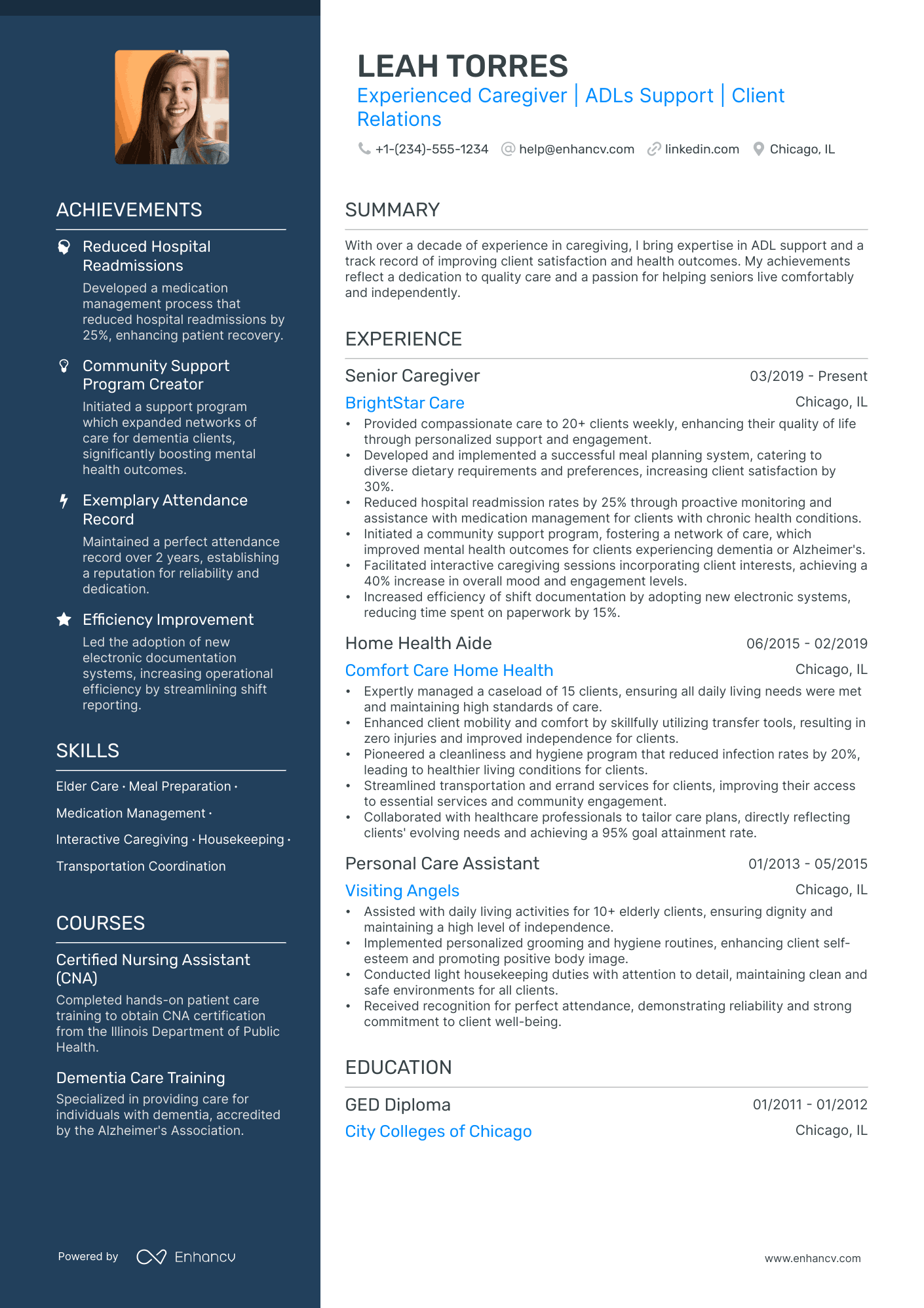 5 Home Health Aide Resume Examples & Guide for 2024