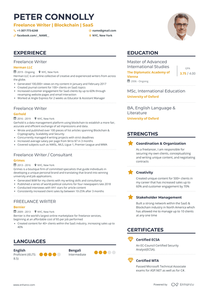 5 Freelance Writer Resume Examples & Guide for 2024