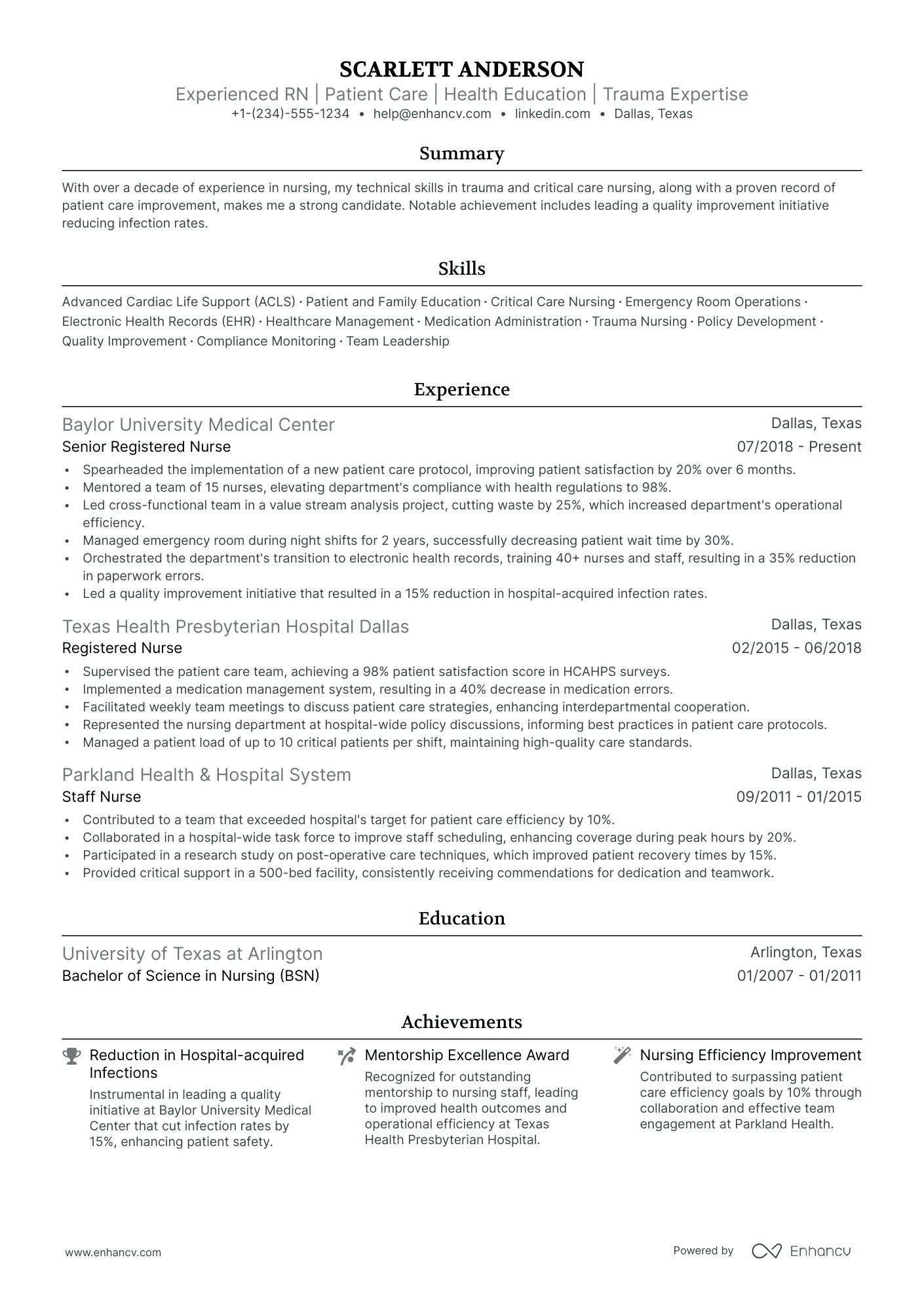 5 Staff Nurse Resume Examples & Guide for 2024