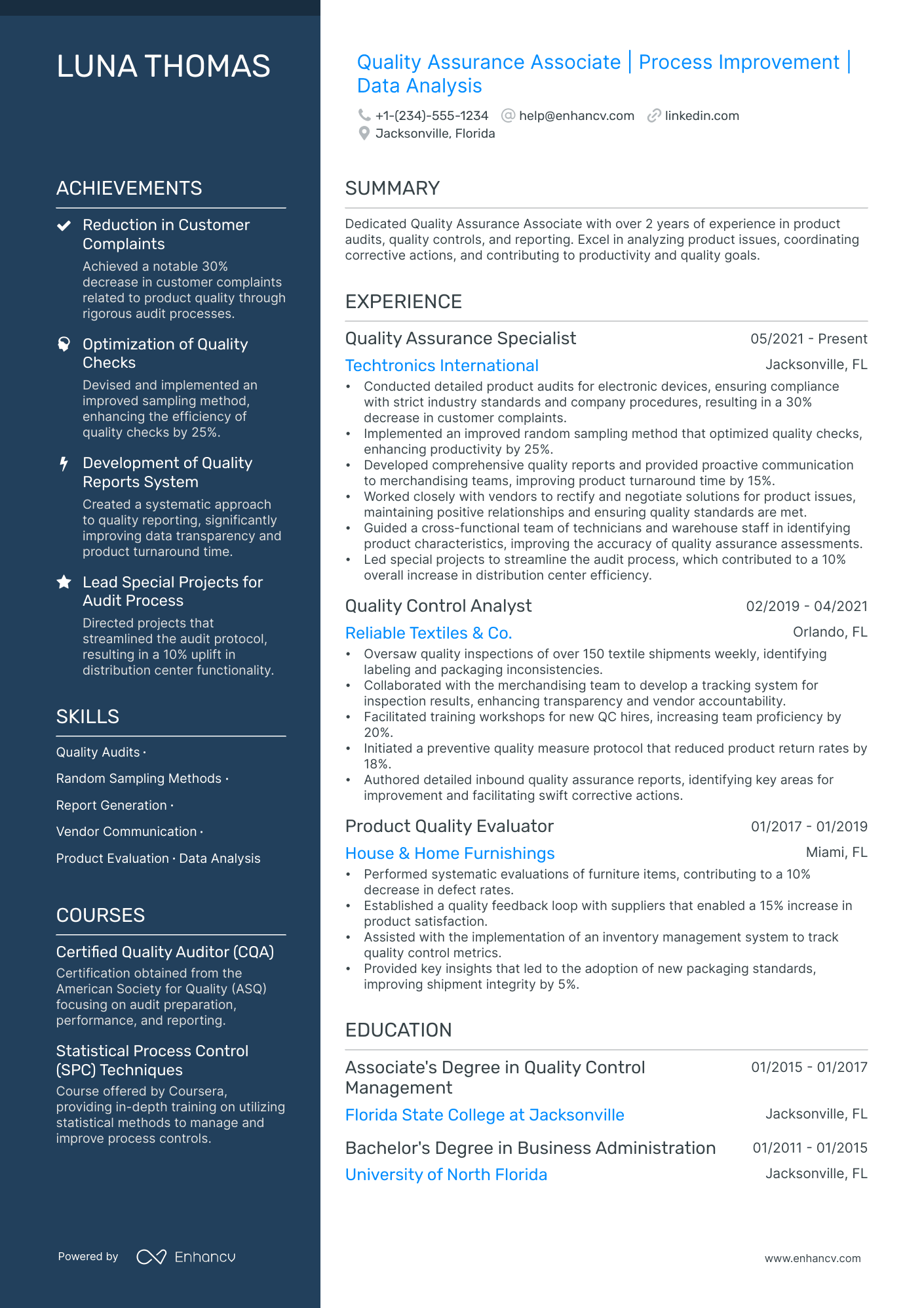 5 Quality Assurance Associate Resume Examples & Guide for 2024