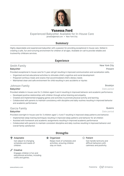 5 Babysitter Resume Examples & Guide for 2025