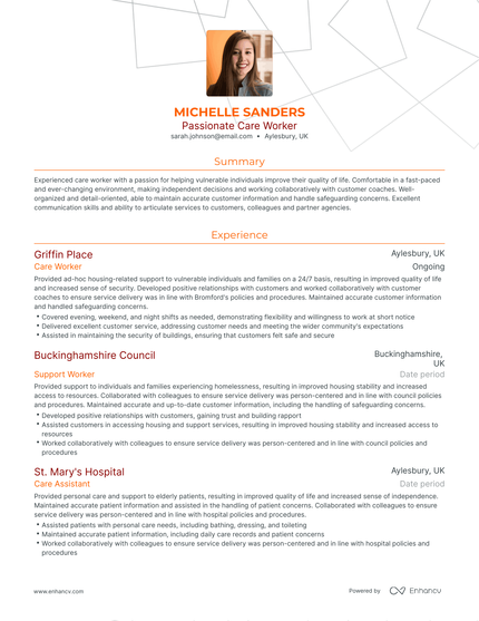 5 Care Worker Resume Examples & Guide for 2024