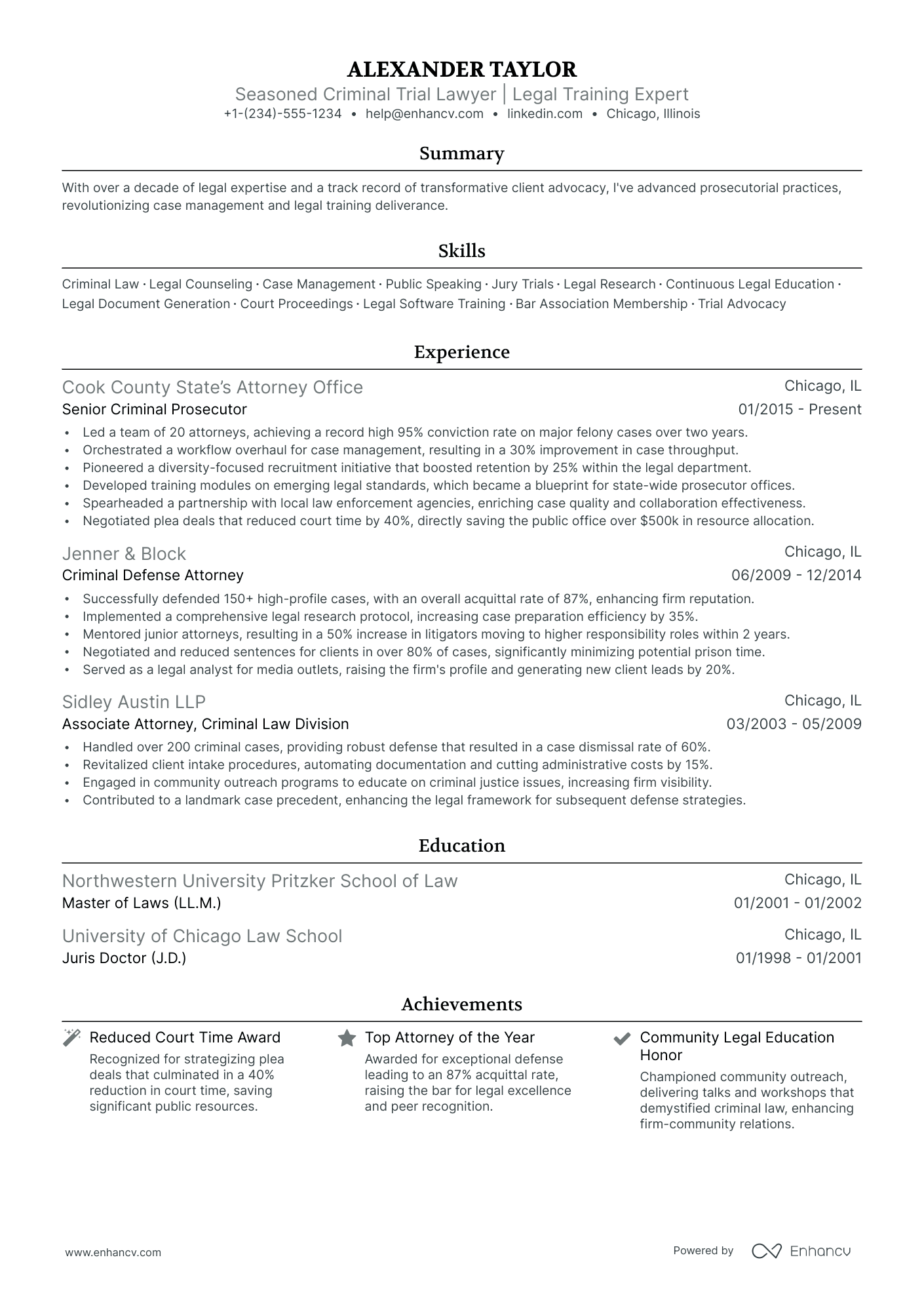 5 Trial Lawyer Resume Examples & Guide for 2024