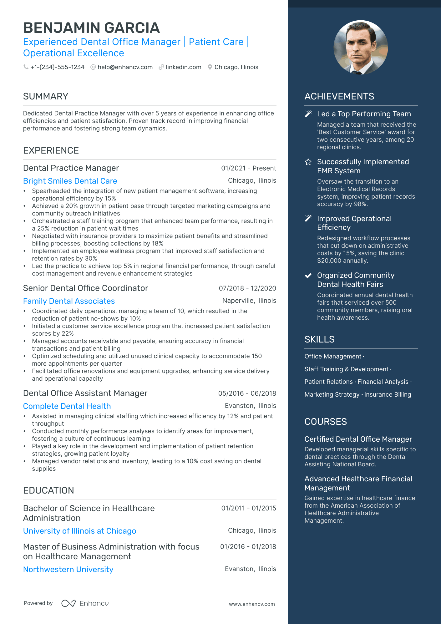 5 Dental Office Manager Resume Examples & Guide for 2024