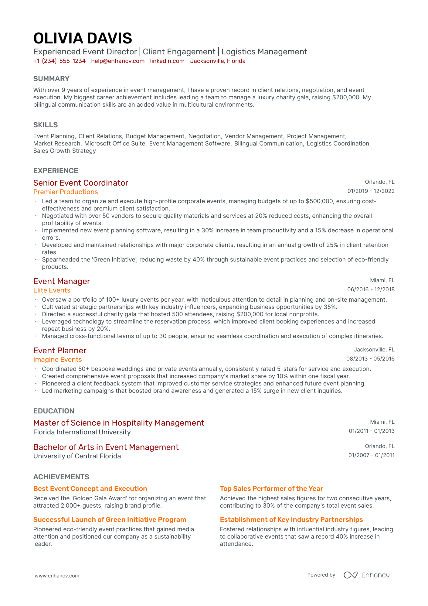 5 Event Director Resume Examples & Guide for 2024