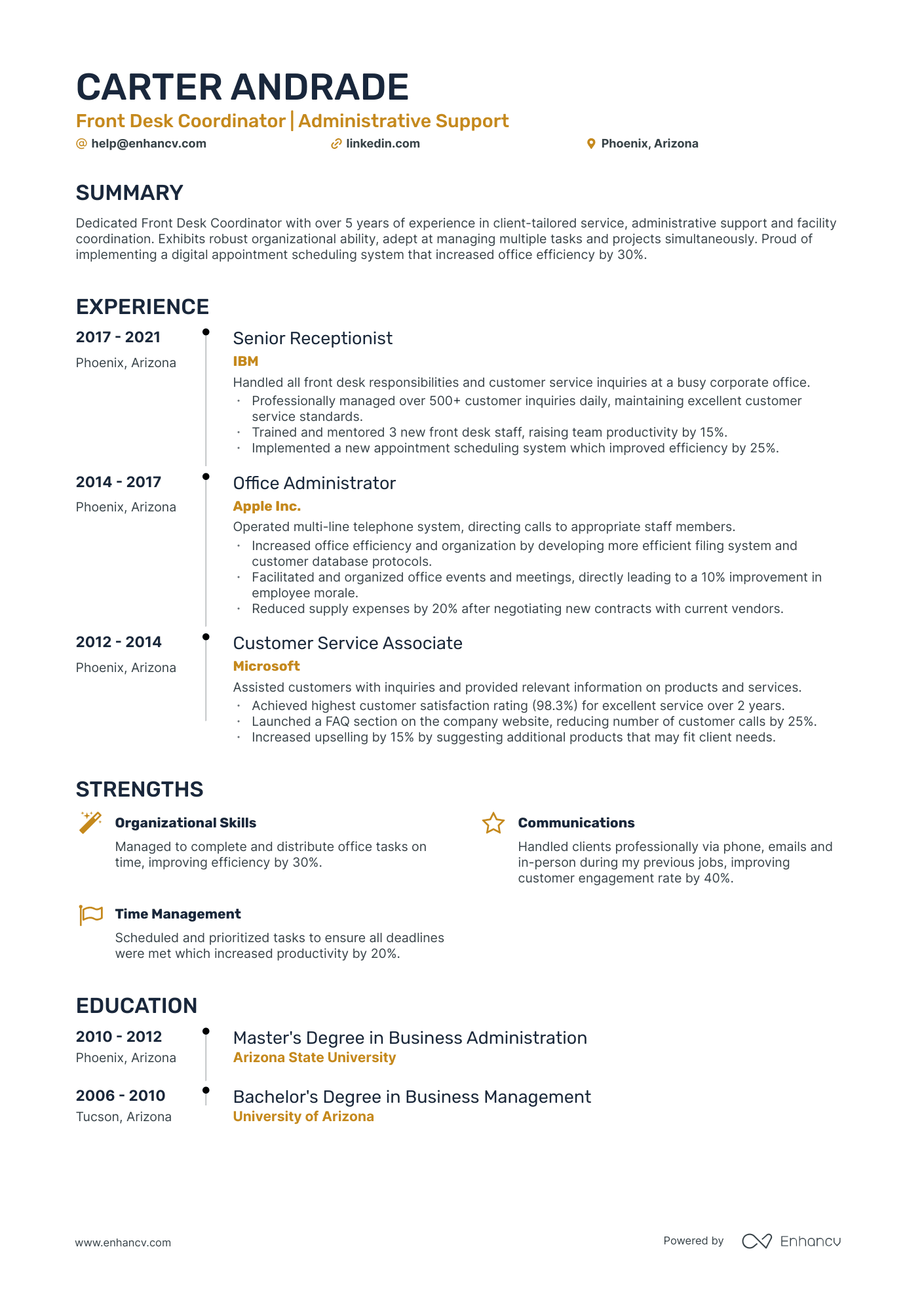 5 Front Desk Coordinator Resume Examples & Guide for 2024